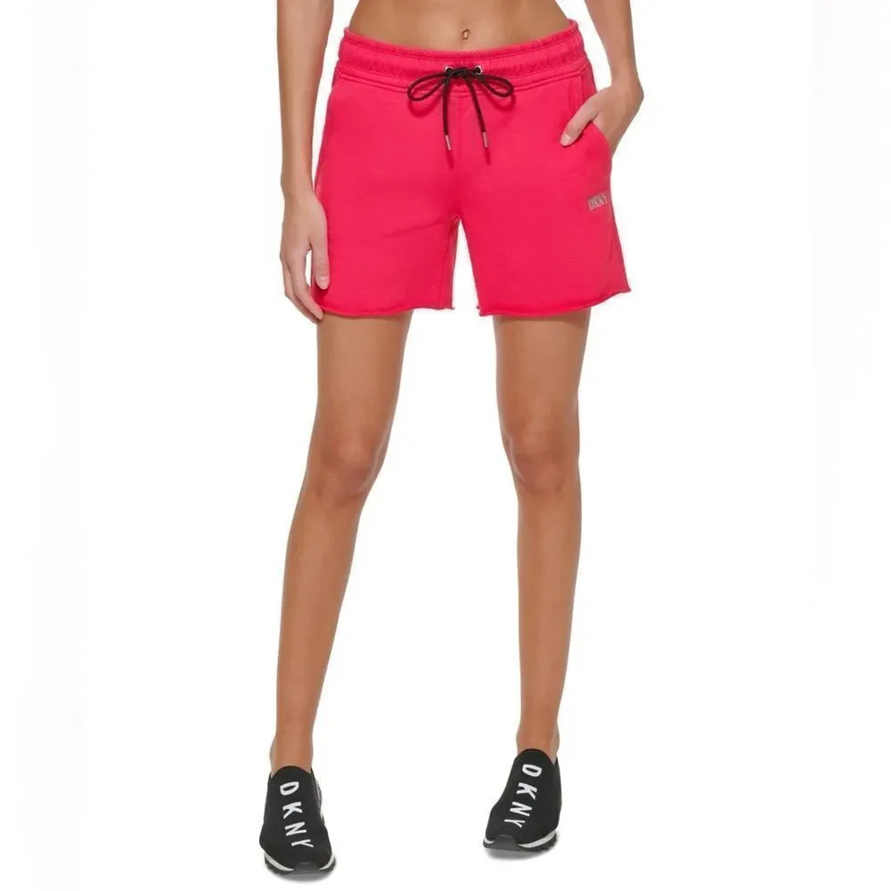 Dkny Sport Womens Womens Metallic Logo Shorts Pink NWT